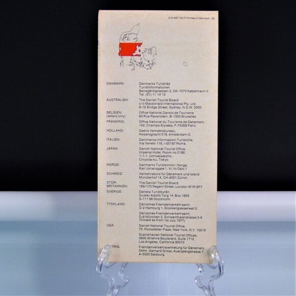 Denmark Tourist Map Vintage 1977 Central Jutland Denmark Land Of Welcoming Heart - Picture 3 of 8